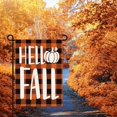 thumbnail image 4 of Hello Fall Pumpkin Garden Flag Buffalo Plaid Double Sided, Autumn Yard Outdoor Decoration 12.5x18, 4 of 6