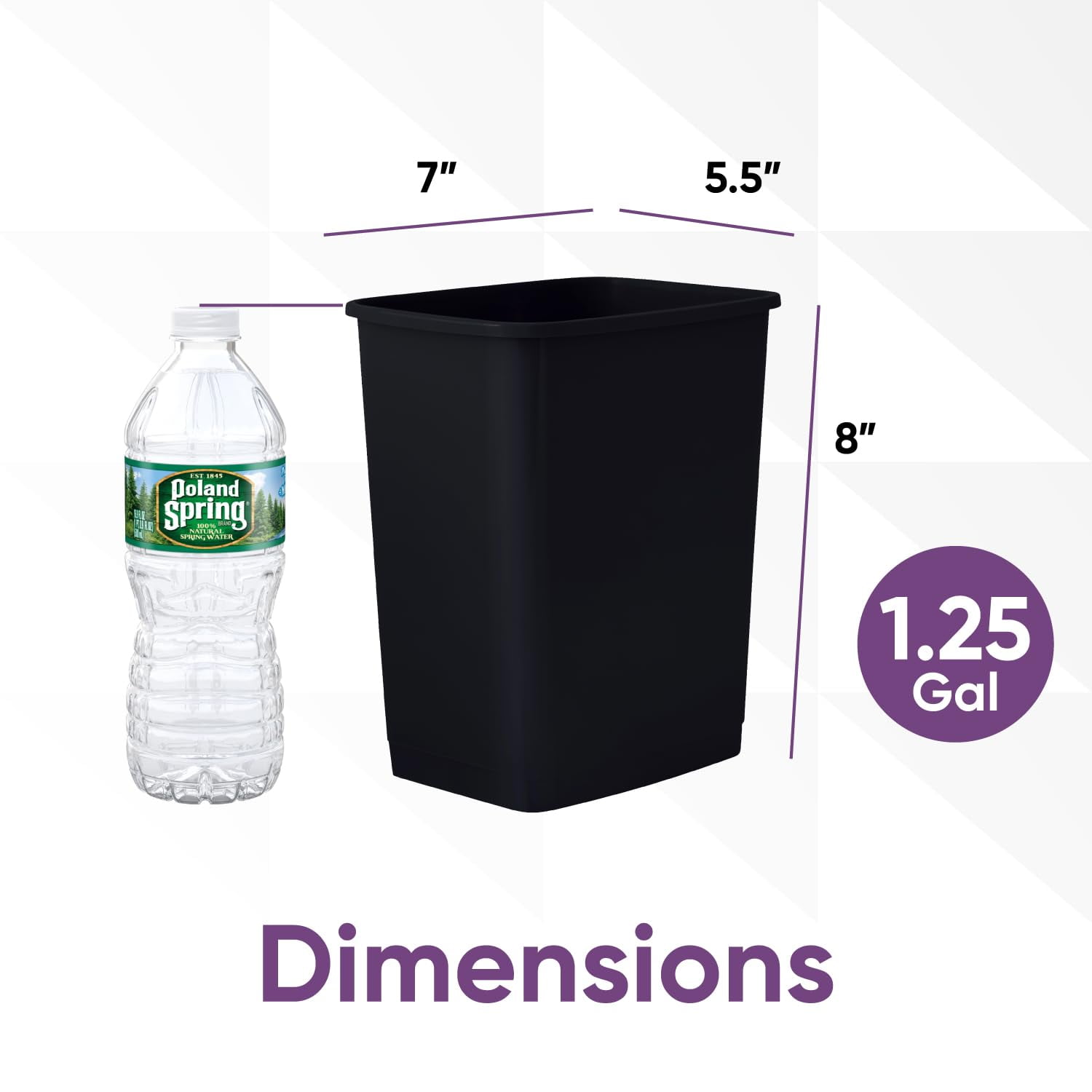 Superio 1.25 Gal Mini Plastic Trash Can, Small Waste Bin for Countertop, Desk, Vanity, Bathroom 5 Quart (4, Black)