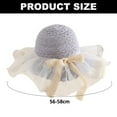 thumbnail image 2 of Sombrero de paja con lazo de malla para mujer, sombrero de paja con protección solar para playa, 56-58cm de circunferencia, 2 of 5