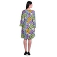 thumbnail image 4 of Moomaya Designer Printed Short Flared Dress Full Sleeve Velvet Tunic Dresses For Women, 4 of 7
