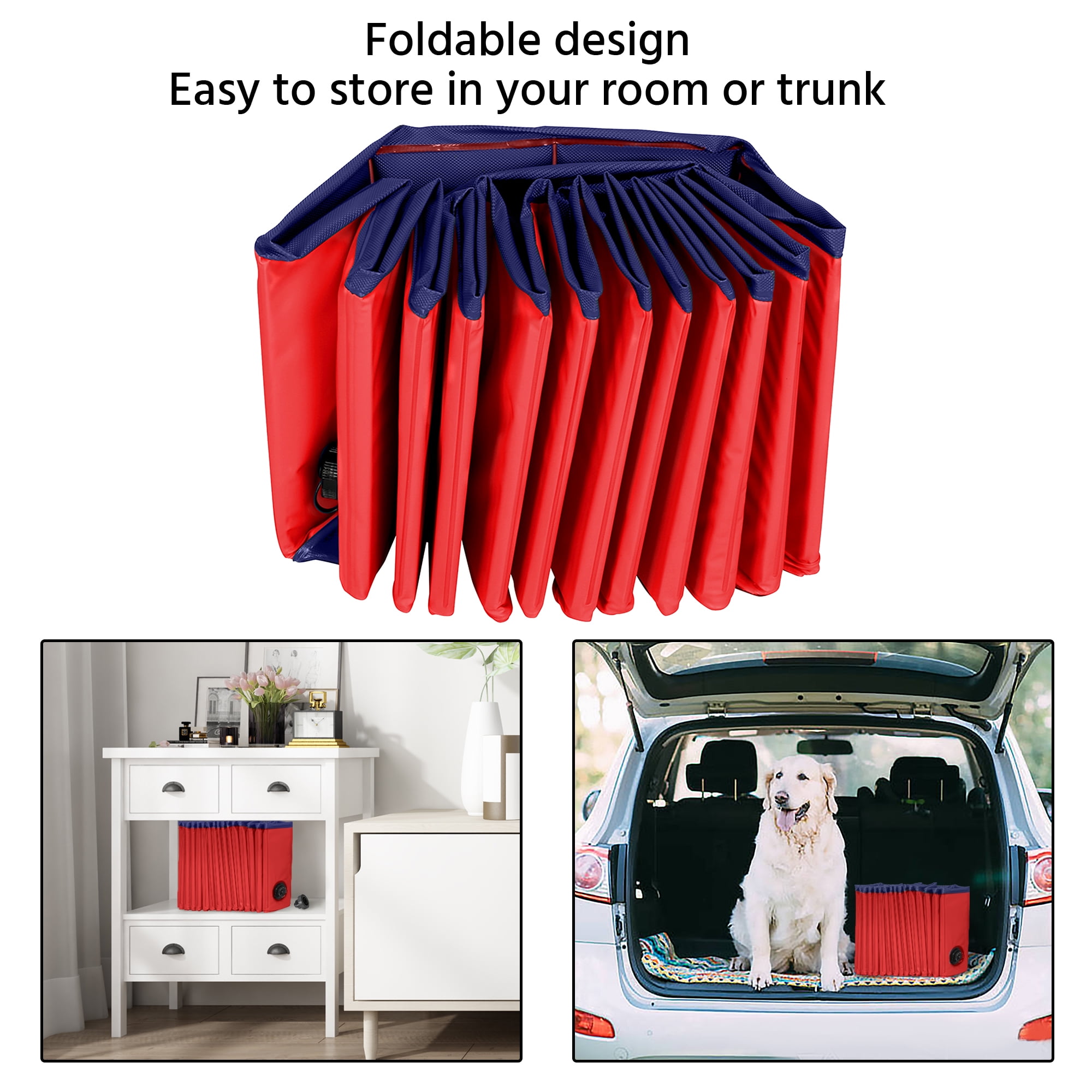 Foldable Pet Swimming Pool Wash Tub for Cats and Dogs, Red, XX-Large, 63"