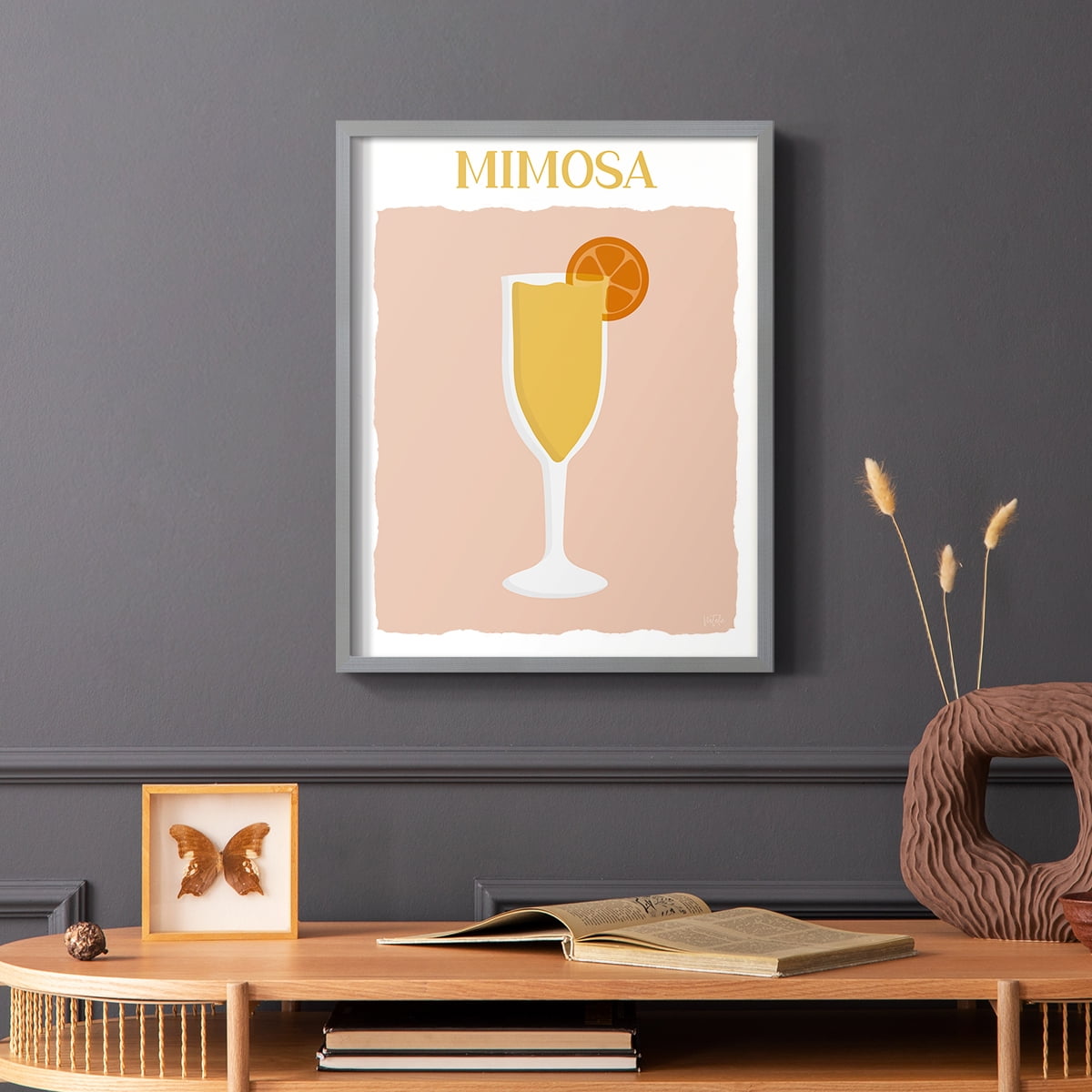 Mimosa in Gray Solid Wood 16 x 20 Framed Print