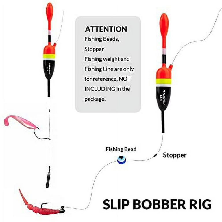 THKFISH Fishing Bobbers Fishing Floats and Bobbers Slip Bobbers for Fishing  Balsa Floats Crappie Fishing Bobbers Floatage 1/7oz(1.5X0.6X4.58)-5pcs 