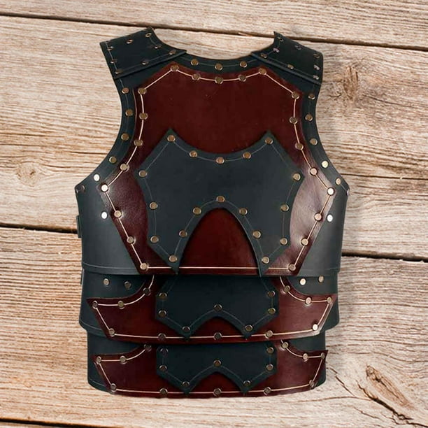Armaduras medievales armaduras samurai guardias de steampunk decoración adultos chaleco caballero disfraz para jugar a roles halloween Negro marrón