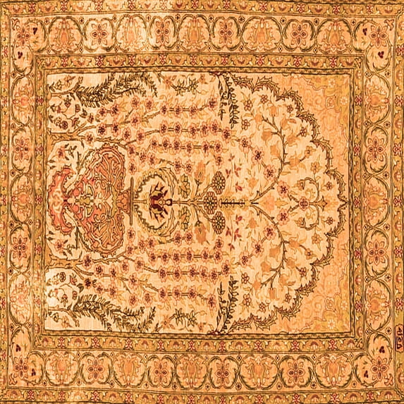 Ahgly Company Indoor Square Persian Orange Traditional Area Rugs, 4' Square
