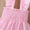 thumbnail image 7 of Toddler Baby Girl Outfits Summer Clothes Set Striped Bow Ruffle Strap Top and Shorts Set with Matching Bow Headband Tropical Beach Clothes Set 2-3 Years, 7 of 7