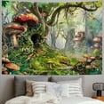thumbnail image 2 of Nawypu Fantasy Forest Mushroom Tapestry Enchanted Fairy Tale Tapestry Magical Wonderland Tree House Tapestries Wall Hanging Art for Kids Girl Bedroom Living Room Dorm Decor, 2 of 6