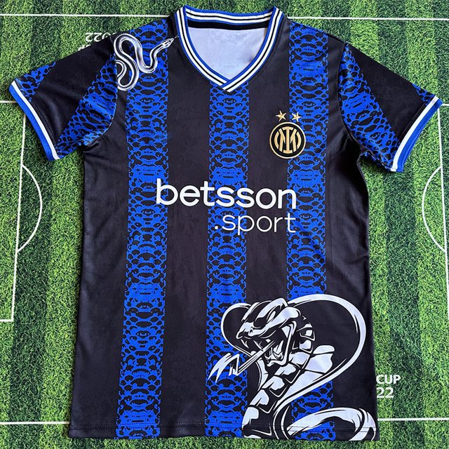 Camiseta De Fútbol Clásica De Verano De Edición Especial Del Inter De Milán Para La Temporada 24-25, Camiseta De Manga CortaXL