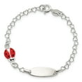 thumbnail image 3 of White Sterling Silver bracelet ID 6 in 4 mm Polished Lady Bug Baby Engraveable, 3 of 3