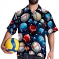 thumbnail image 4 of Baseball Men's Printed Casual Button Down Short Sleeve Beach Shirts, 4 of 6