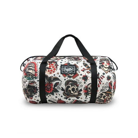 Liquorbrand Old School Tattoo Flash Americana Canvas Overnight Liquorbrand Old School Tattoo Flash Americana Canvas Overnight Travel Duffel Bag
