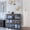 Black + MDF, variant on Stackable Shoe Box with RGB LED Light, 4 Tier Wooden Shoe Storage Cabinet with Glass Door for Sneaker Display, Space Saving Shoe Organization for Entryway