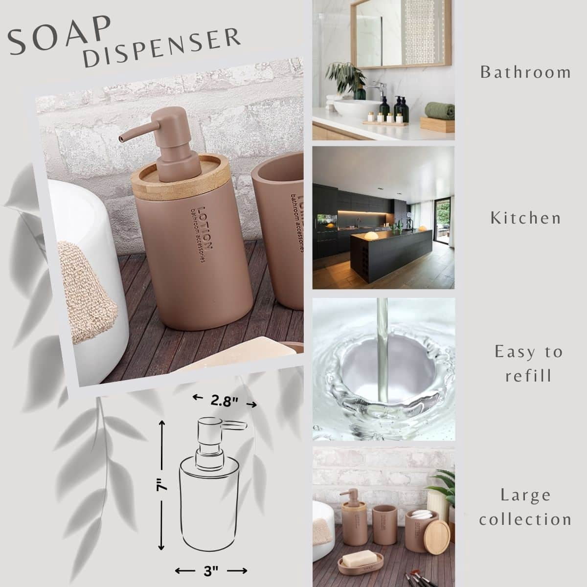 Evideco French Home Goods Willis 10 oz Commercial Soap & Lotion Dispensers