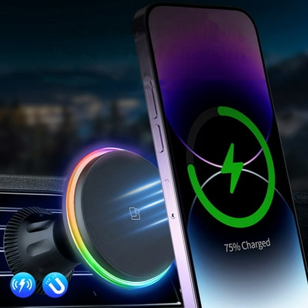 

RnemiTe-amo on Sale！Car Magnetic Wireless 15W Fast Charging Super Strong Adsorption Convenient To Carry Mobile Phone Holder Car Wireless Charger