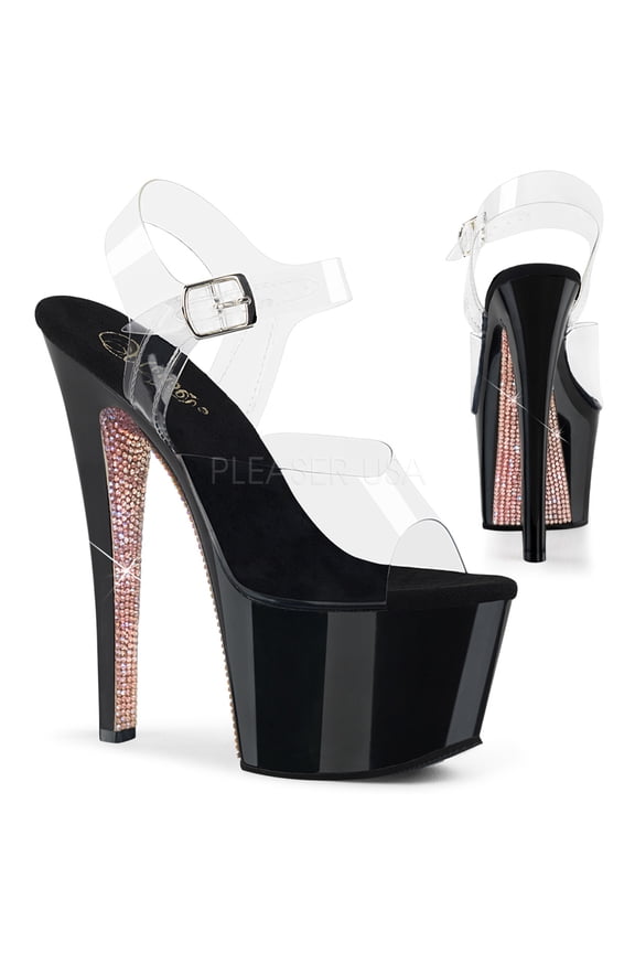 SKY-308CRS, 7" Heel 2 3/4" Platform Ankle Strap Sandal