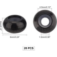 thumbnail image 3 of 20pcs 6mm Electrophoresis Black Stainless Steel Spacer Beads Slider Beads with Plastic Rondelle Stopper Beads for Jewelry Making, 3 of 9