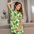 thumbnail image 3 of Fotbe Avocado And Tropical Palm Leaves Pattern Women's Cotton Nightgown Sleepwear Short Sleeves Shirt Casual Print Sleepdress, 3 of 6