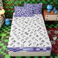 thumbnail image 4 of Erosebridal Dreamy Lavender Ombre Check Zipper Full Size Comforter Sets with Fitted Sheet and 2 Pillowcases,Pale Violet Square Zipper Bedding Set,Lilac Sky,4pcs,Reversible, 4 of 6