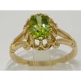 thumbnail image 3 of LBG British Made 10k Yellow Gold Natural Peridot Womens Solitaire Ring - 33 size options - Size 9.25, 3 of 7