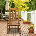 thumbnail image 3 of QXDRAGON Wood Rocking Chair, Outdoor Wooden Rocker with Backrest & Armrest, 3 of 9