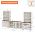 thumbnail image 4 of White Farmhouse Wall Unit TV Stand with Glass Doors & Drawer, Entertainment Center with Bookshelves for TVs up to 75", Media Console Table for Living Room, Bedroom & Home Theater, 4 of 6