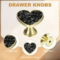 thumbnail image 3 of 2 Pack Drawer Knobs, Zinc Alloy Decorative Heart-Shaped Pull Handles with Screws for Furniture Dresser Wardrobe Cupboard, Crystal Black, 3 of 6