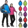 thumbnail image 2 of Windproof Rain Jacket Waterproof Hooded Casual Coats with Pockets for Outdoor Dating Walking, 2 of 5