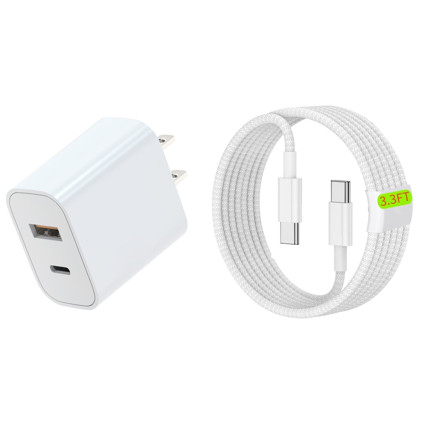 iphone17 16 15charger Fast 20W USB C And USB A Wall Charger Block with Type C Charging Cable for IPhone16/15/Plus/Pro/Max,For ipad 13/12.9/11/10.9/Air 6/5/4/Mini 6th 8.3 Inch,for Samsung/LG/Motorola