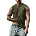 thumbnail image 2 of YanHoo Big and Tall Tank Tops for Men Round Neck Buttons Sleeveless T-Shirts Quick Dry Solid Color Tshirt Summer Casual Breathable Tee, 2 of 5