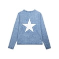 thumbnail image 6 of MeMoi Girls Back Star Design Cotton Rich Long Sleeve T-Shirt - Girls - Female, XL, Denim, 6 of 7