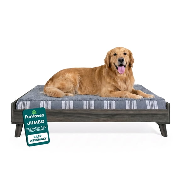 FurHaven | Bed Frame for Pet Beds & Mattresses, Gray, Jumbo