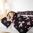 thumbnail image 4 of Erosebridal Pink Coquette Bowknot 7-Piece Twin Bedding Sets For Bow Lovers,Cute Loves Print Kids Bedding Comforter Set,Reversible pink, 4 of 7