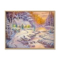 thumbnail image 3 of Designart Cottage sur Rivière dans la Forêt pendant Noël Cadre Flottant Traditionnel Art Mural, 3 of 4