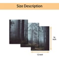 thumbnail image 2 of 3 Pieces Modern Foggy Forest Trees Landscape Artwork Canvas Prints Natural Landscape Pictures Paintings on Canvas Wall Art for Home Decoration Wall Decor Stretch Framed Ready to Hang - 12" x 16" x 3, 2 of 6