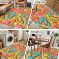 thumbnail image 5 of Watercolor Flip Flop Area Rugs 3'x5', Washable Small Throw Rugs for Living Room Bedroom, Summer Coastal Beach Slippers Indoor Outdoor Rug Non-Slip Low Pile Carpet Runner Reversible Floor Mats, 5 of 8