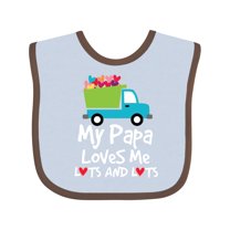 Inktastic My Papa Loves Me Grandson Truck Boys Baby Bib