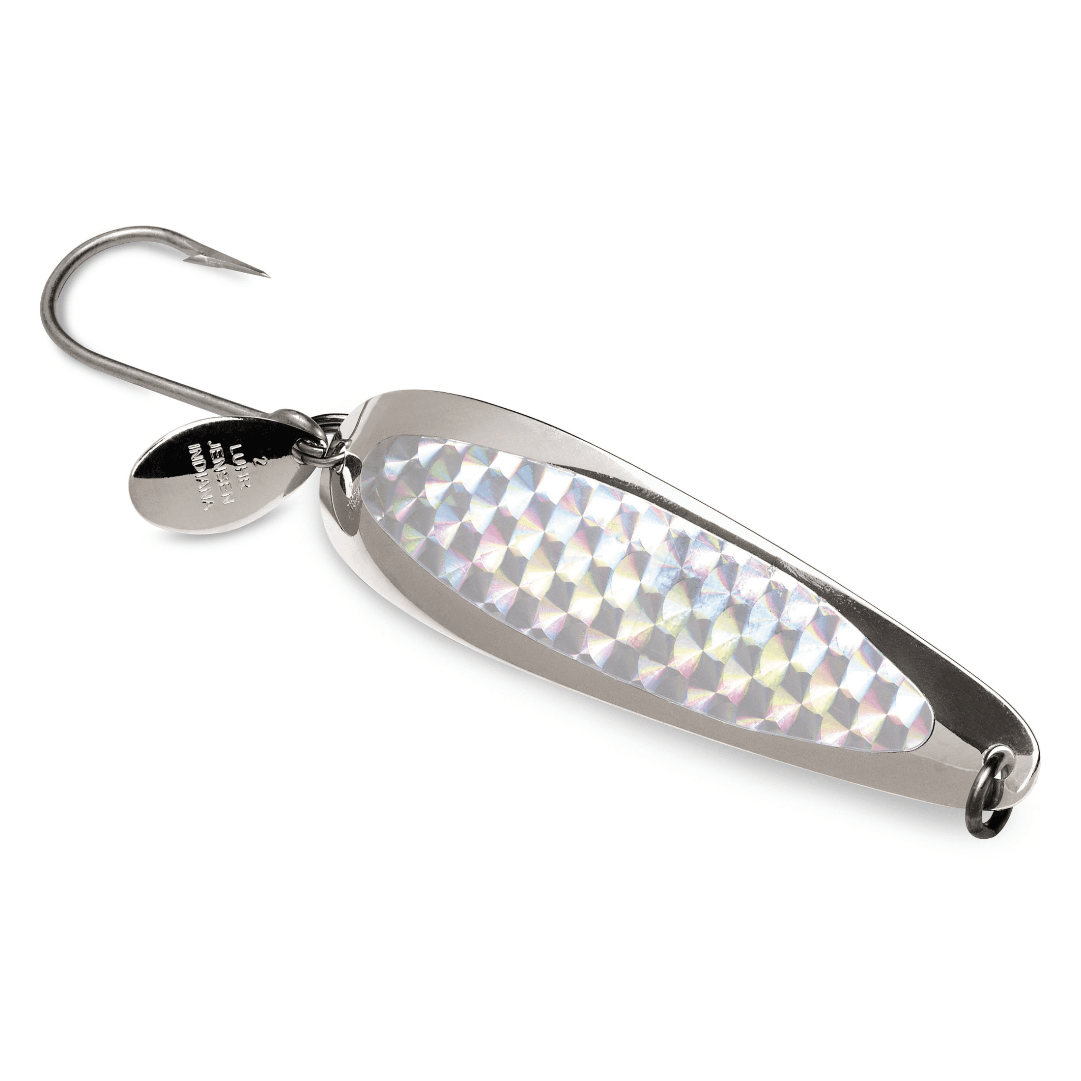 Luhr Jensen Coyote Spoon Fishing Lure 4 1/2" Nickel/Silver Prism-Lite