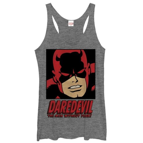 Women's Marvel Daredevil Man Without Fear  Racerback Tank Top Gray Heather Large