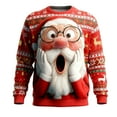 thumbnail image 3 of Gyexs Santa Sweatshirts for Men Christmas Sweaters Funny 3D Printed Long Sleeve Shirts Couples Xmas Holiday Pullover #15 Watermelon Red & Size M, 3 of 4
