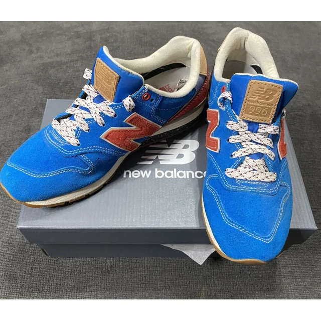 Euc New Balance 996 Women Running Shoes Size 5.5 Blue Red Suede Athletic Sneaker