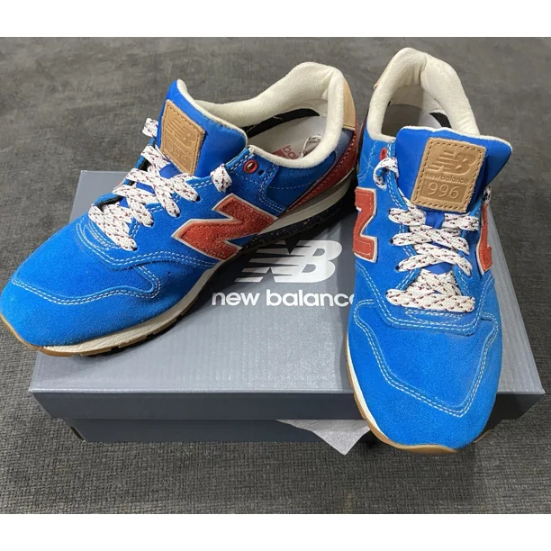 Euc New Balance 996 Women Running Shoes Size 5.5 Blue Red Suede Athletic Sneaker