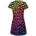thumbnail image 2 of Rainbow Cheetah Print Juniors V-Neck Beach Cover-Up Dress, 2 of 2