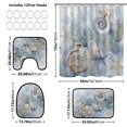 thumbnail image 3 of RMDQTR Shower Curtain and Rug Sets 4pcs Bathroom Sets Includes 12 Free Hooks 66" x 72" Gilded Coastal Fossil Watercolor, 3 of 8