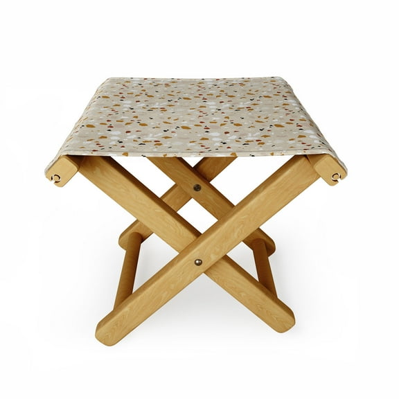 Society6 Iveta Abolina Terrazzo Tan Folding Stool