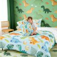 thumbnail image 4 of Erosebridal Watercolor Dinosaur Full Size Comforter Sets for Kids Boys Girls, Colorful Dino Bedding Sets, 4 of 6