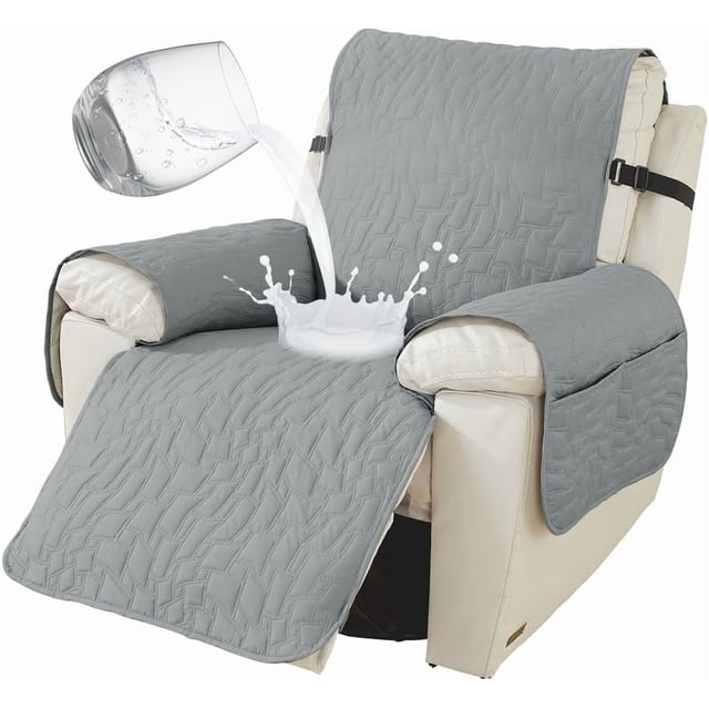 Housse de Fauteuil Inclinable Housse de Fauteuil Inclinable avec Poches Lavable Housse de Fauteuil Inclinable Protecteur de Meuble pour Enfants Animaux (Coffee IN)
