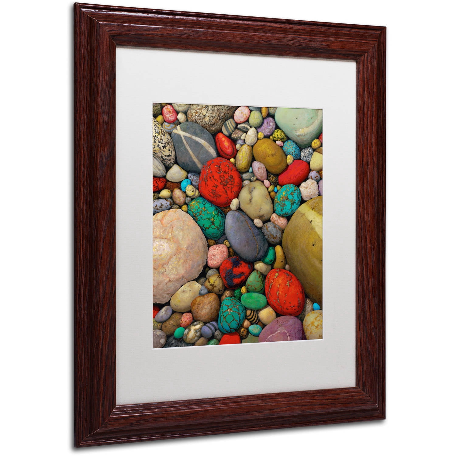 Trademark Fine Art "Shallows of Treasure Creek" Canvas Art by Stephen Stavast, White Matte, Wood Frame