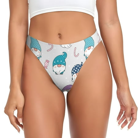 Adobk cute winter Gnome Print Seamless Women Underwear Thongs No Show Ladies Thong No Line Breathable Comfortable Panties Undies for Women-3X-Large