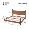 thumbnail image 5 of Christopher Knight Home King Size Traditional Wooden Bed Frame with Spindle Design, Walnut, 5 of 8