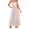 thumbnail image 4 of Sewkxo Womens Wide Leg Striped Boho Palazzo Pants with Lace Panel Summer Loose Elastic Waist Beach Vacation Lounge Pants,Pink XL, 4 of 7